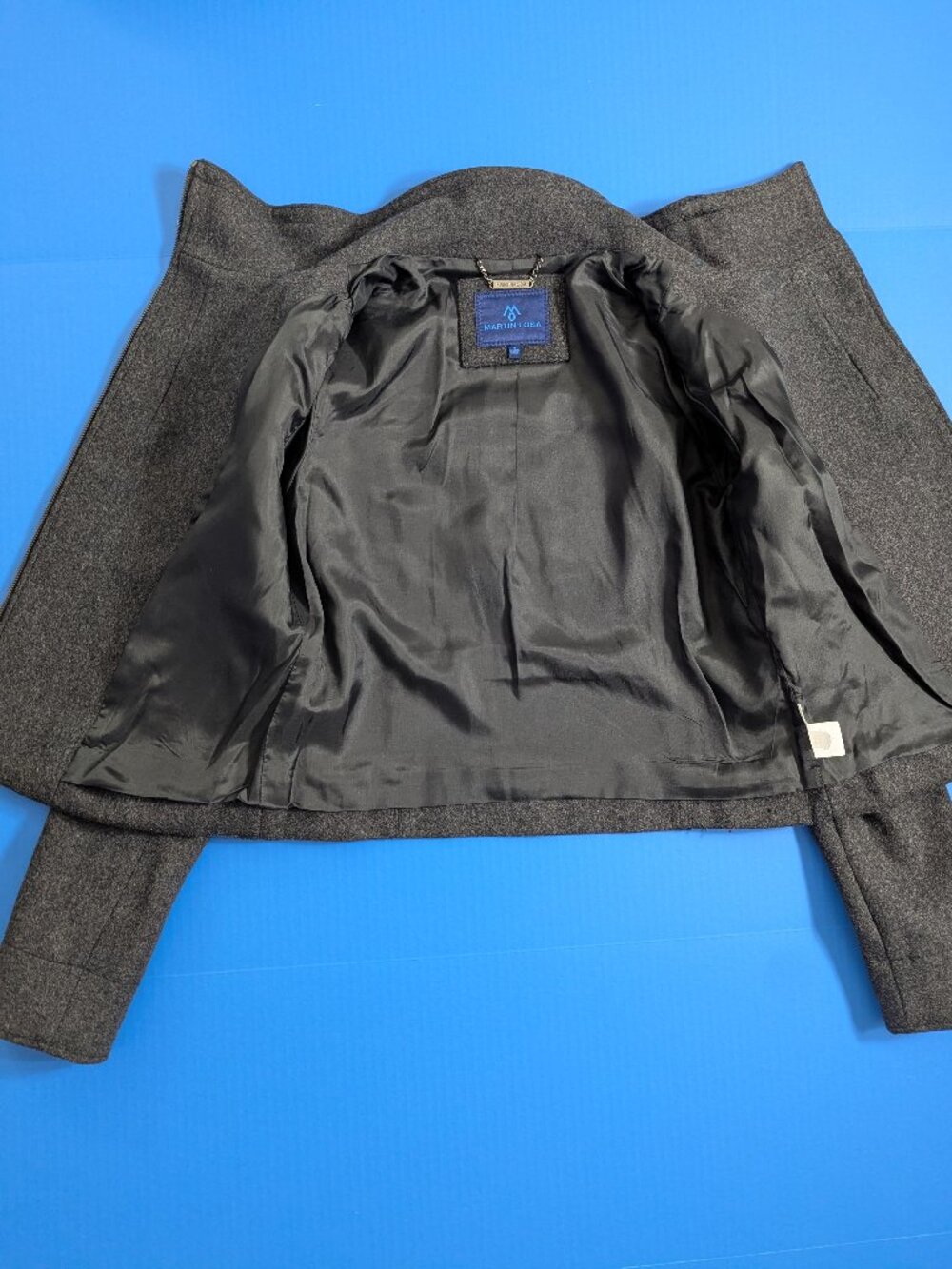 MARTIN + OSA Wool Biker/Moto Jacket Charcoal Grey Size 8 - Picture 13 of 13